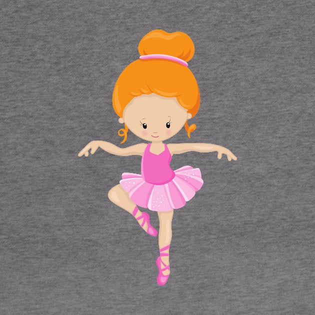 Ballerina, Ballet Girl, Ballet Dance, Orange Hair by Jelena Dunčević